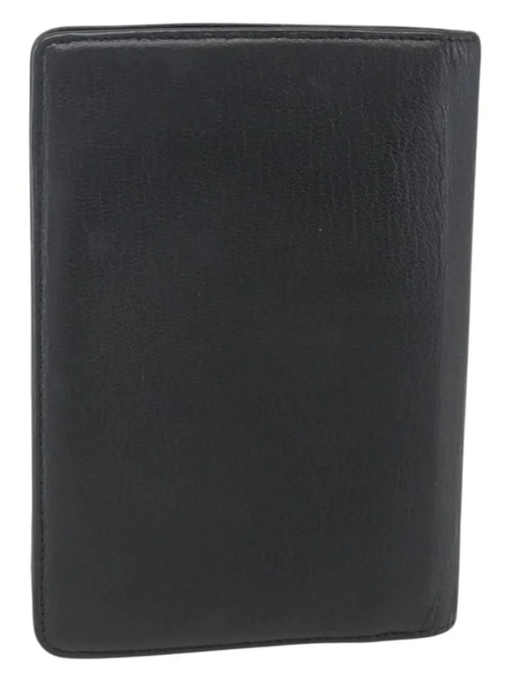 CHANEL Day Planner Cover Leather Black Gold CC Auth 157492